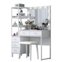 Hanah Home Mesa de Maquillaje BJ155 - 3852 con Iluminación y Puff